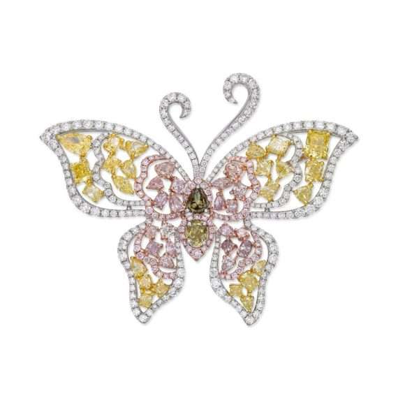 butterfly broche fancy diamond brooche