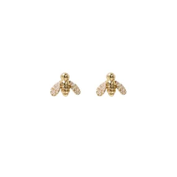 Bonebakker Impressionism EARRING STUD BEE gold diamonds