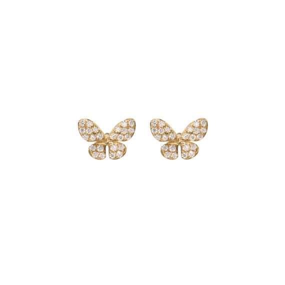 Bonebakker Impressionism EARRING STUD BUTTERFLY gold diamonds
