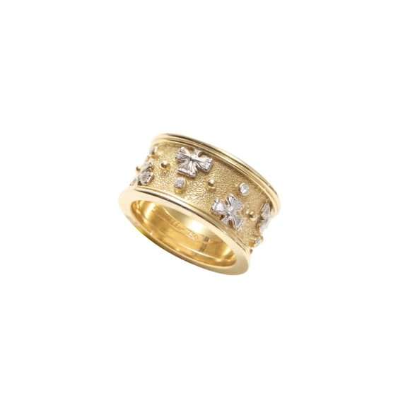Bonebakker Regalia Fleuron ring bicolor1 b