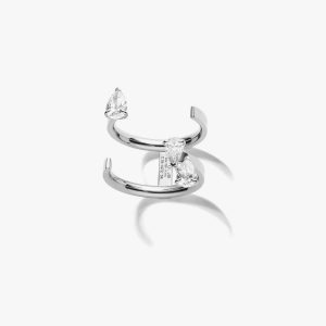 Bonebakker Repossi Serti sur Vide ring set with 3 pear-cut diamonds low