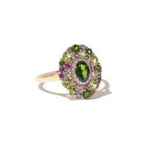 Bonebakker ring IMPRESSIONISME multicolour groen roze