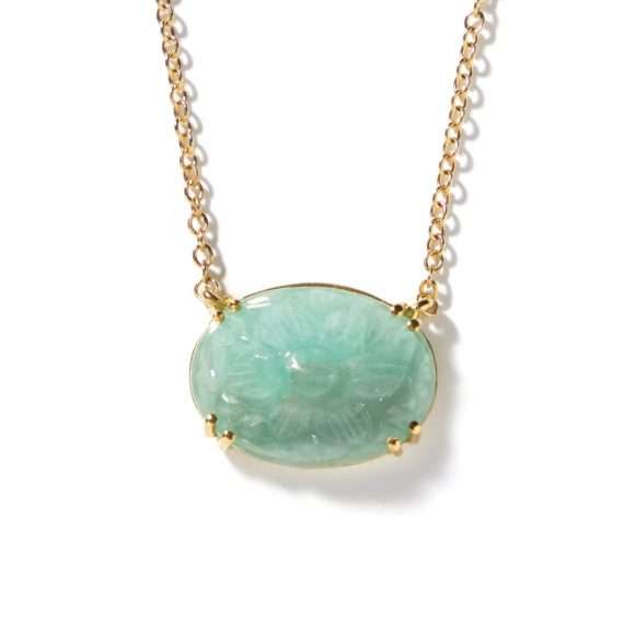 CARVED EMERALD OVAL pendant