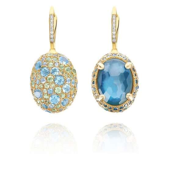 Nanis Earrings gemstone pave Nanis Double Sided Dancing Reverse earrings in Gold