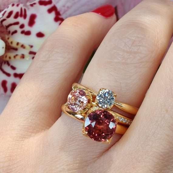 Key of Amsterdam mixed pink gems and diamonds