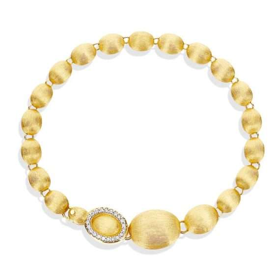 Nanis 18kt gold boules bracelet with diamond clasp