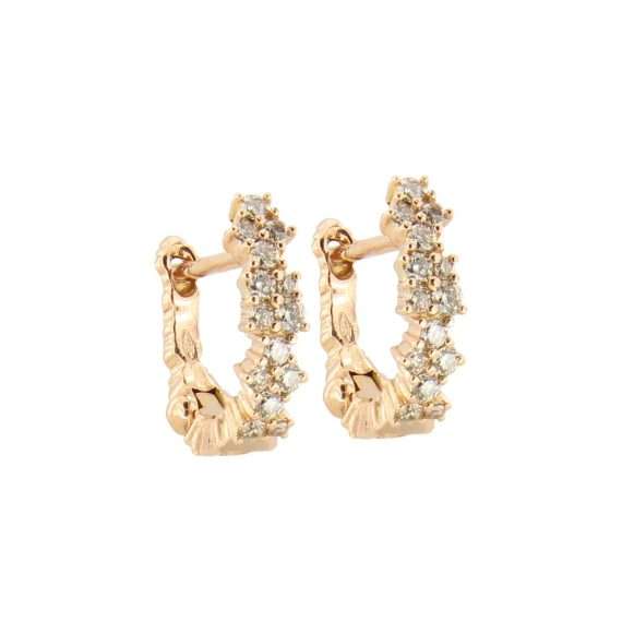 cascade hoop earrings pink gold