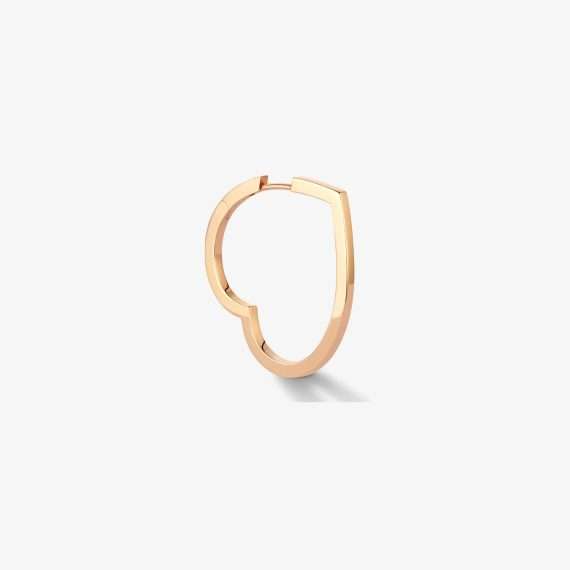 Repossi Antifer Heart Hoop Earring Large in Pink Gold