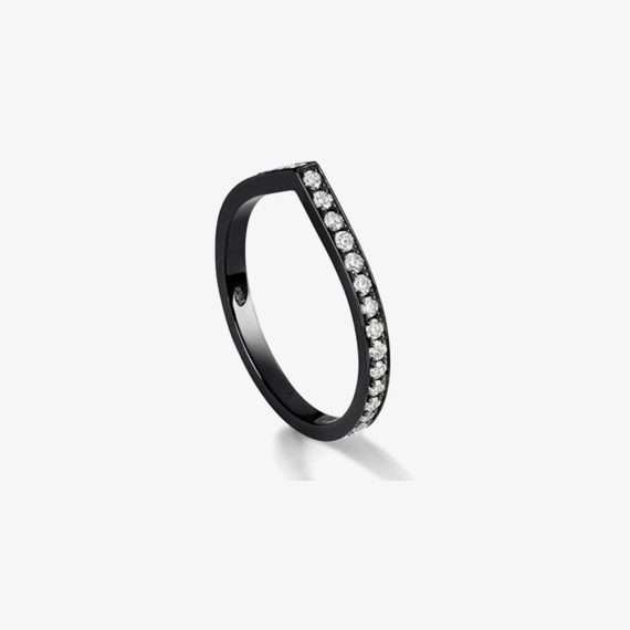 Repossi Antifer ring black gold paved with diamonds