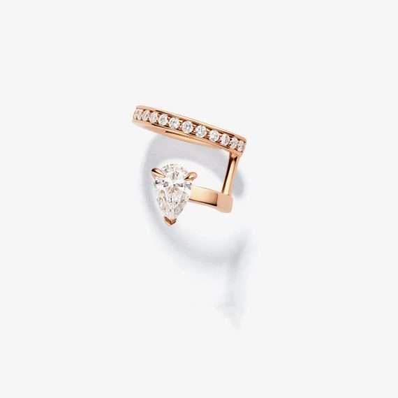 Repossi Serti sur Vide Earcuff in Pink Gold with one Diamond low