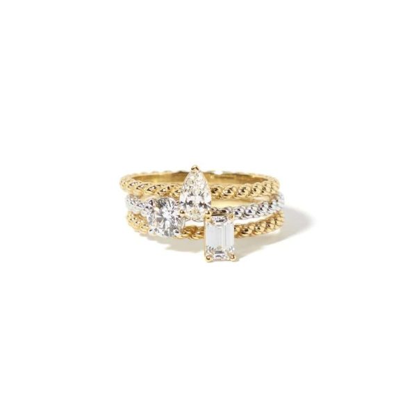STACK diamond cord rings