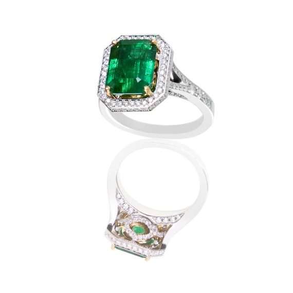 Sleutel van Amsterdam Collectie ring smaragd witgoud