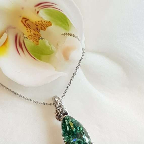 fancy blue green diamond pendant