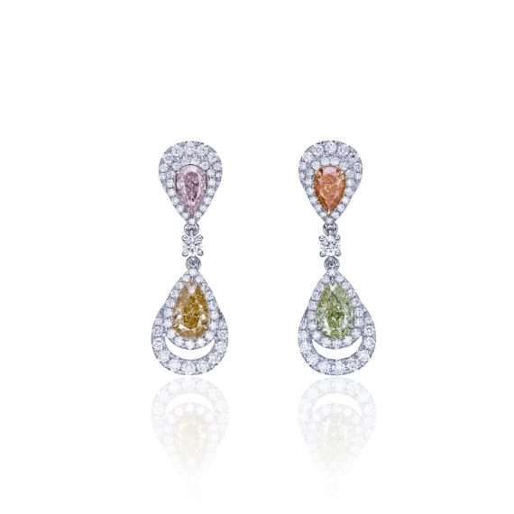 fancy diamond pear cut earrings