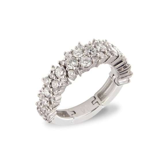 cascade flexible ring white gold diamond